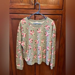 Gray floral sweater